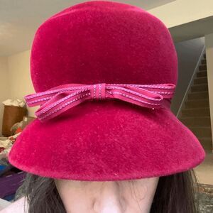 NC Vintage 30s/40s Women's Peachbloom Velour Merrimac Body Imported Fur Cloche H